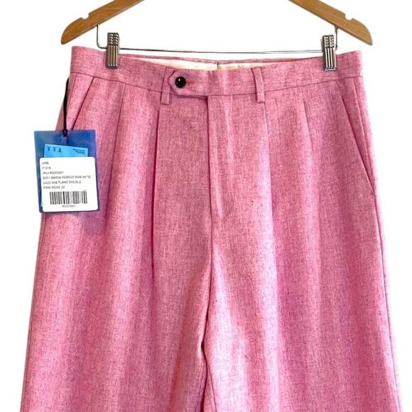 NWT LC23 Shetland Double Pink Wool Trousers Made in Italy Size 48 / 32 Waist - Picture 4 of 9